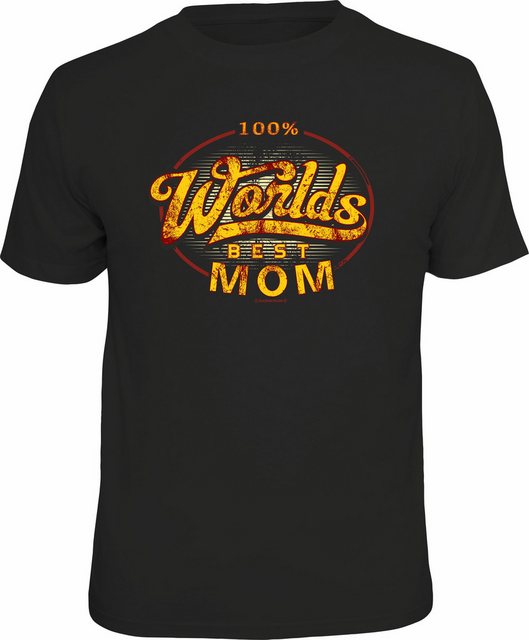 RAHMENLOS® T-Shirt als Geschenk für Mütter: 100% Worlds best Mom günstig online kaufen