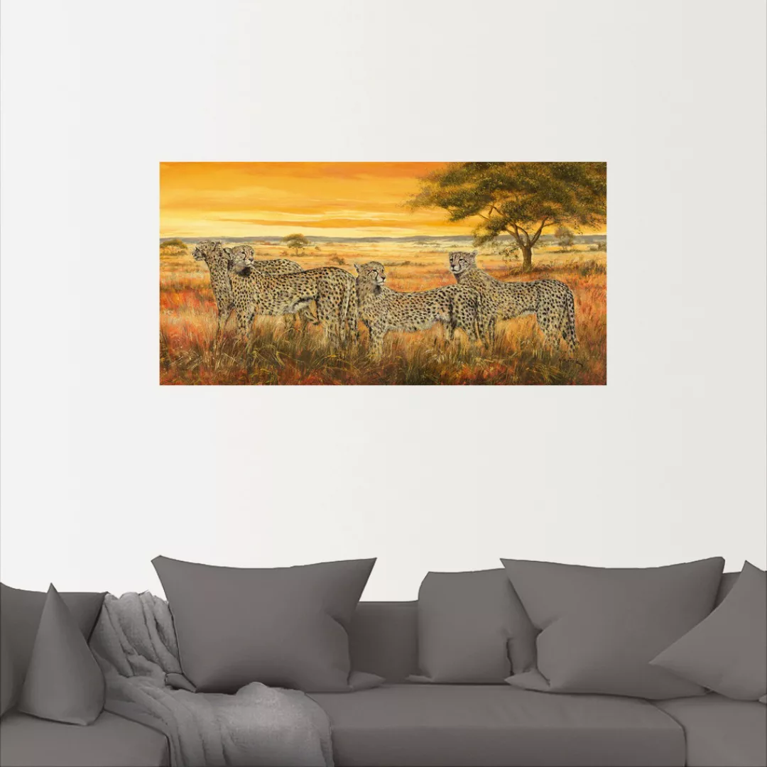 Artland Wandbild "4 Geparden", Wildtiere, (1 St.) günstig online kaufen