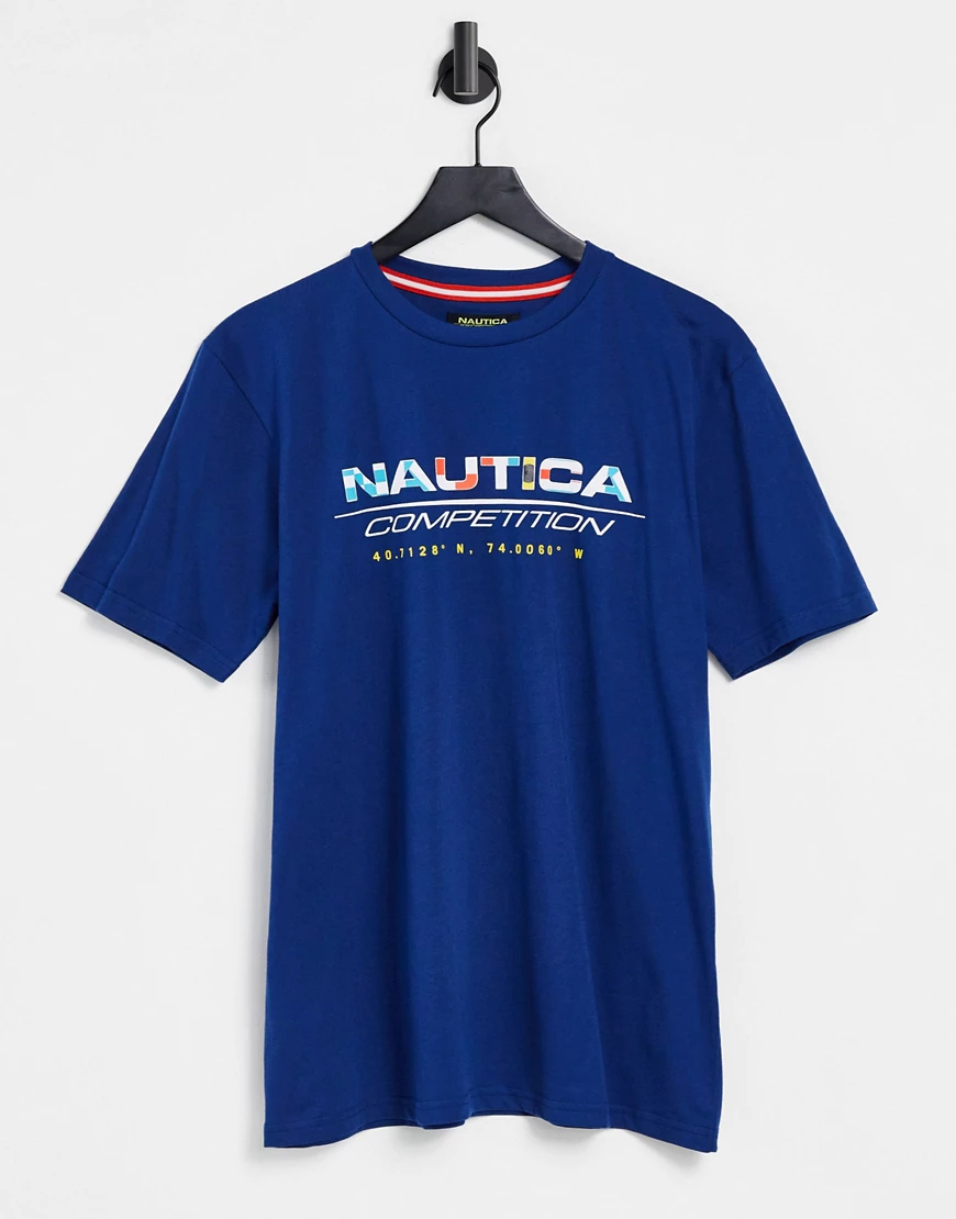 Nautica – Competition Bollard – T-Shirt in Marineblau günstig online kaufen