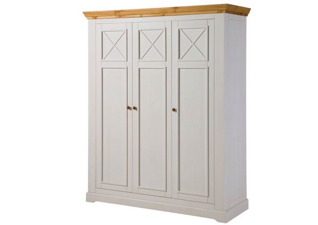 Massivmoebel24 Kleiderschrank (Kleiderschrank Mango 97x50x190 grau lackiert günstig online kaufen