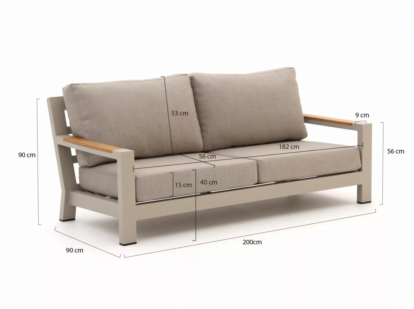 Bellagio Ummari Gartensofa 3-zits 200cm günstig online kaufen