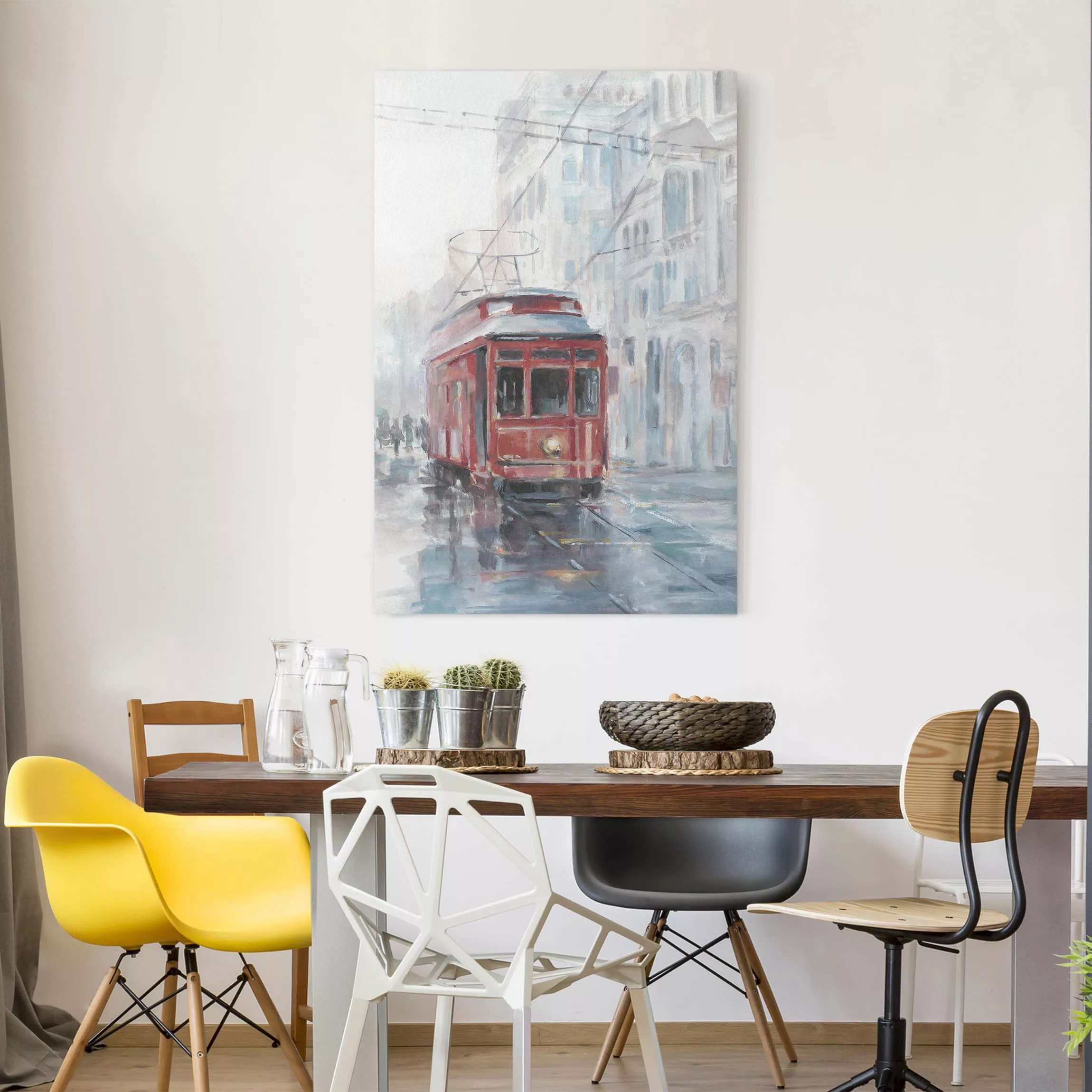 Leinwandbild Architektur & Skyline - Hochformat Straßenbahn-Studie II günstig online kaufen