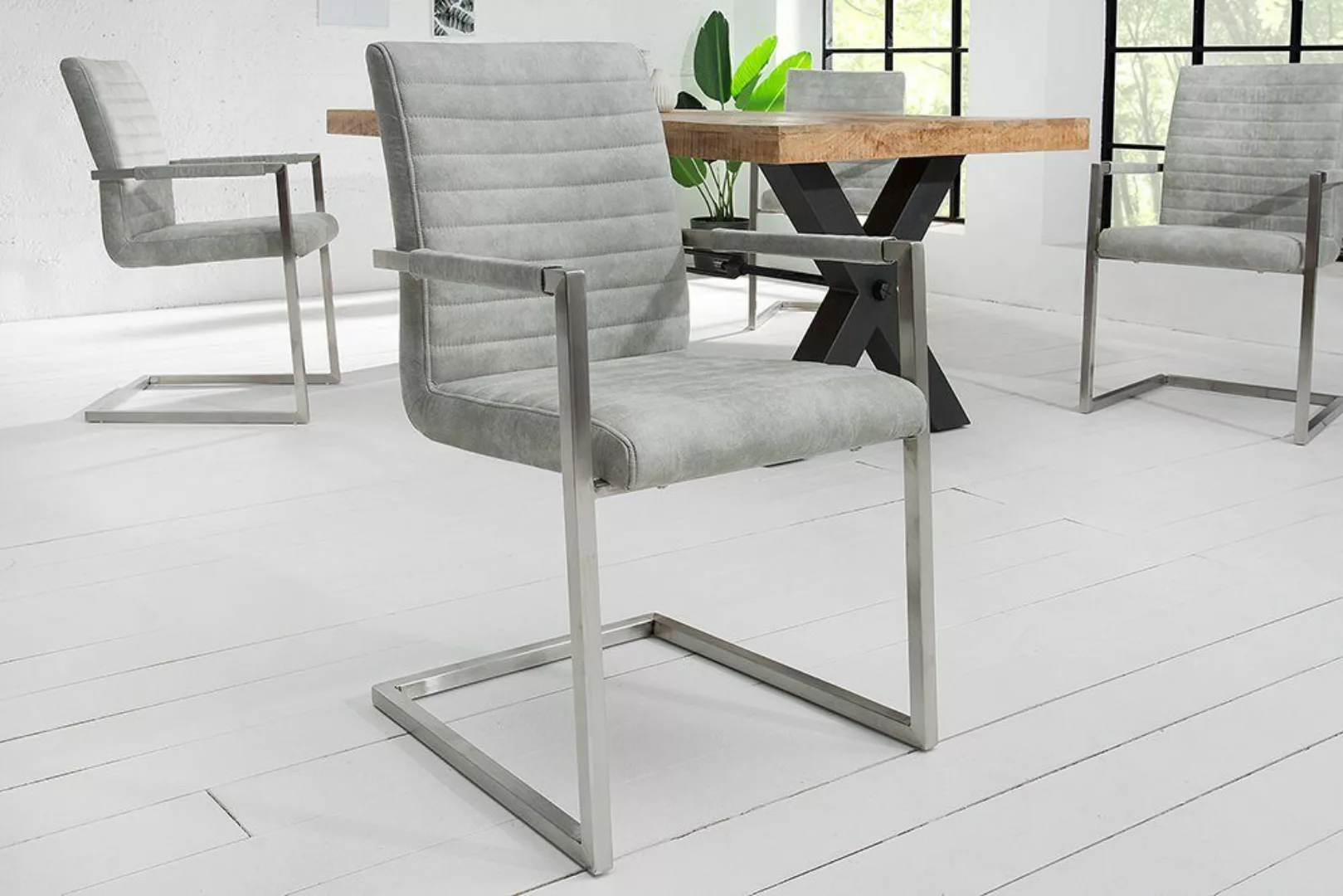 riess-ambiente Freischwinger LOFT stone grau / günstig online kaufen