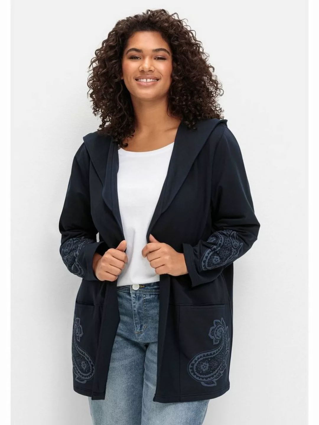 sheego by Joe Browns Sweatjacke Große Größen mit Paisleydruck günstig online kaufen