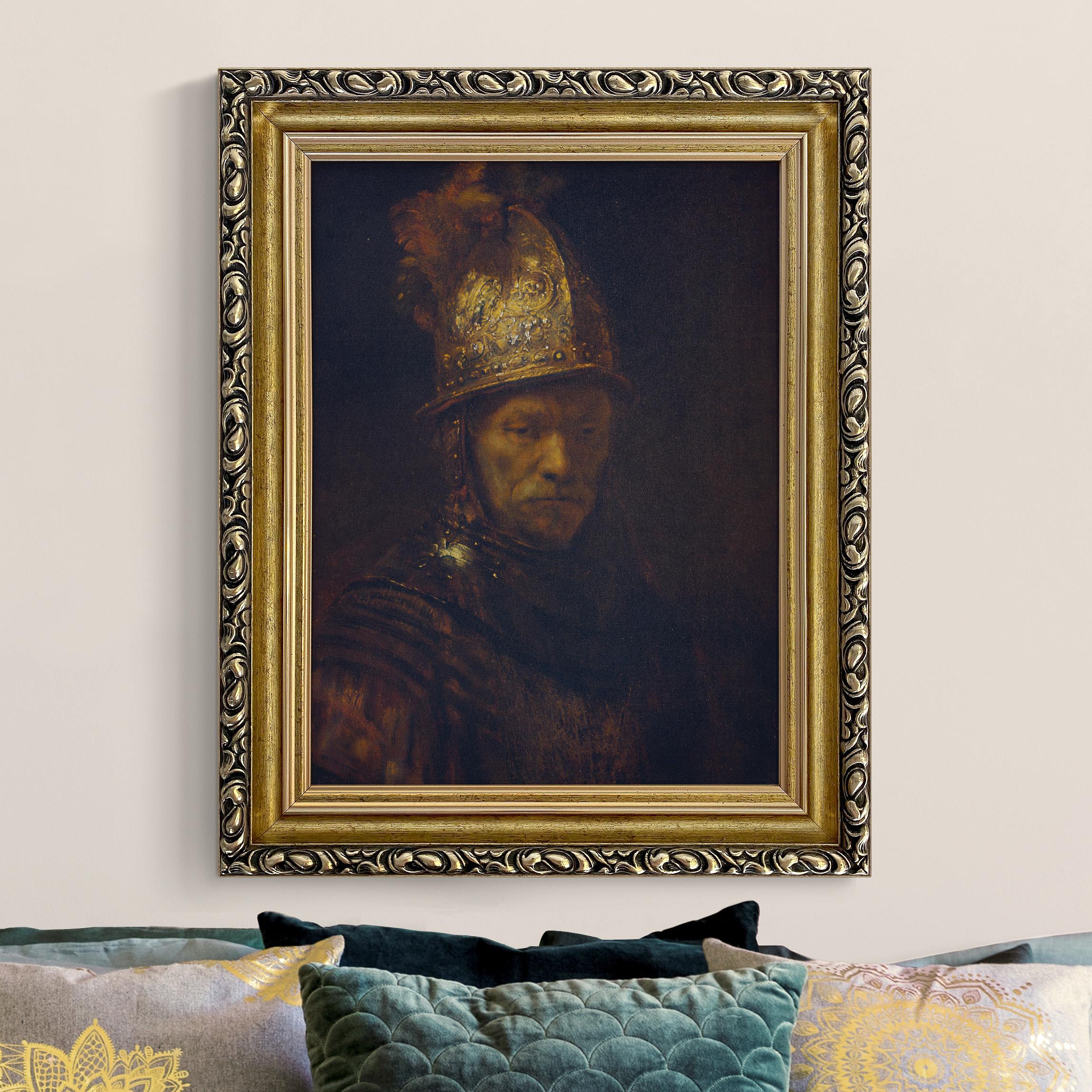 Gerahmtes Leinwandbild Rembrandt - Der Mann mit dem Goldhelm günstig online kaufen