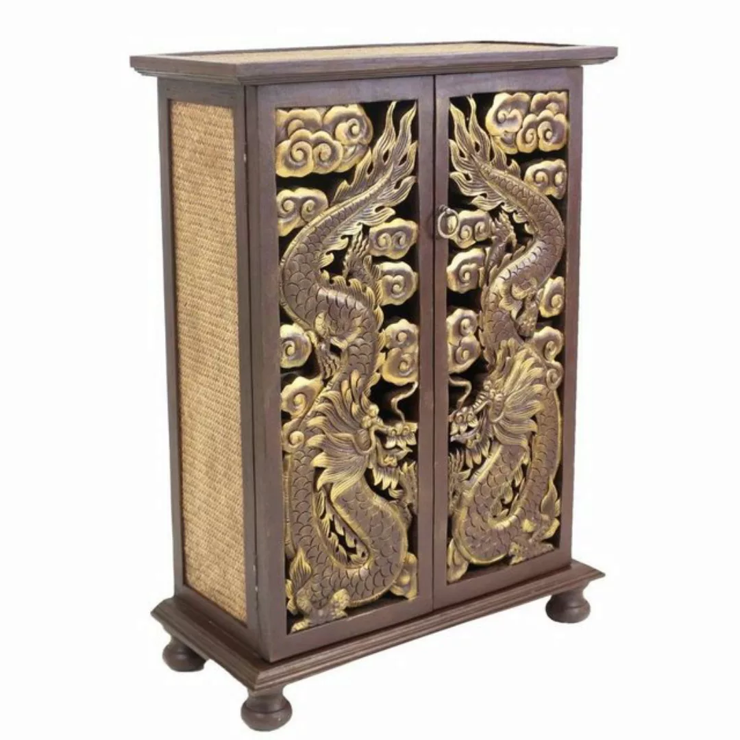 Oriental Galerie Mehrzweckschrank Schrank Holzschrank Kommode 90 cm Carving günstig online kaufen