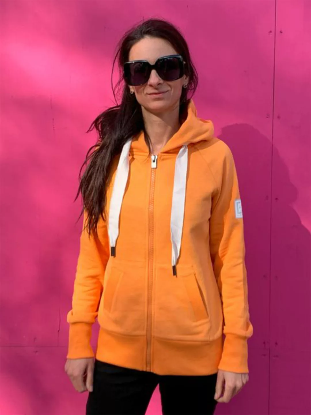 Elbsand Sweatjacke Hood Jacket Kelina Sunset Orange Melange günstig online kaufen