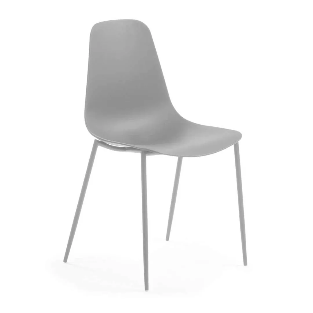 Stühle in Grau Kunststoff und Stahl (4er Set) günstig online kaufen