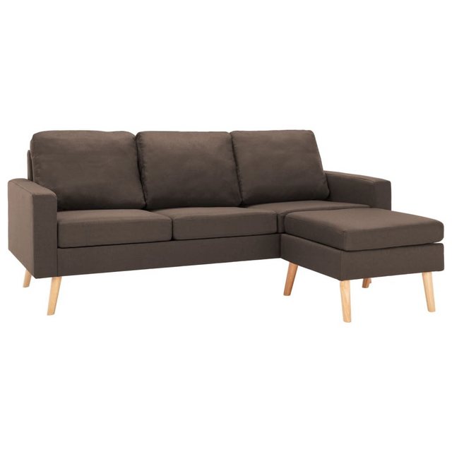 3-sitzer-sofa Mit Hocker Braun Stoff günstig online kaufen