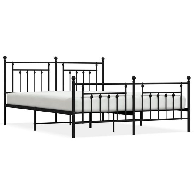 furnicato Bettgestell Metallbett ohne Matratze mit Fußteil Schwarz 160x200 günstig online kaufen