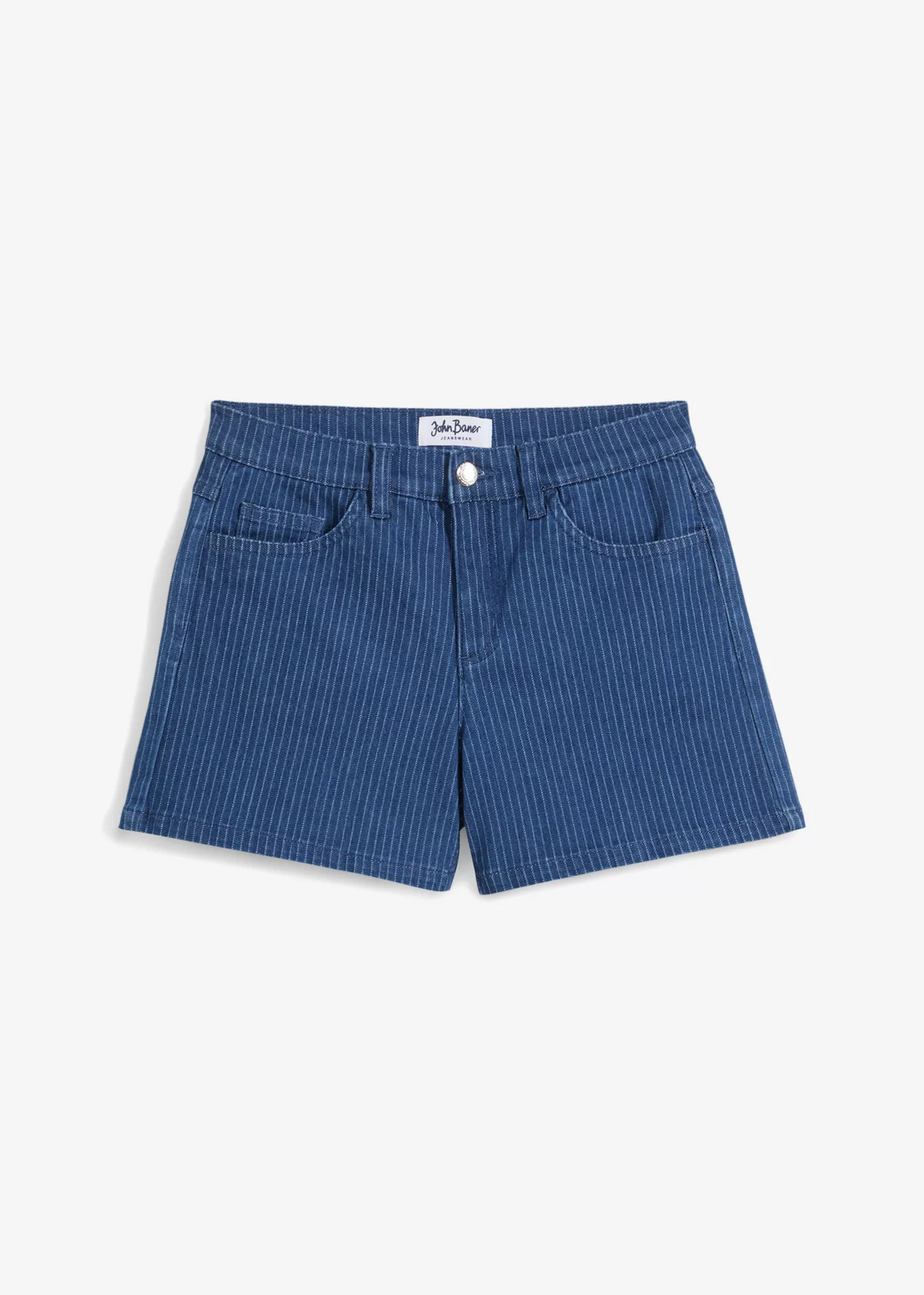 Jeansshorts, Mid Waist, gestreift günstig online kaufen