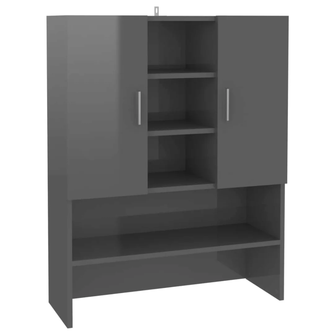 Waschmaschinenschrank Hochglanz-grau 70,5x25,5x90 Cm günstig online kaufen