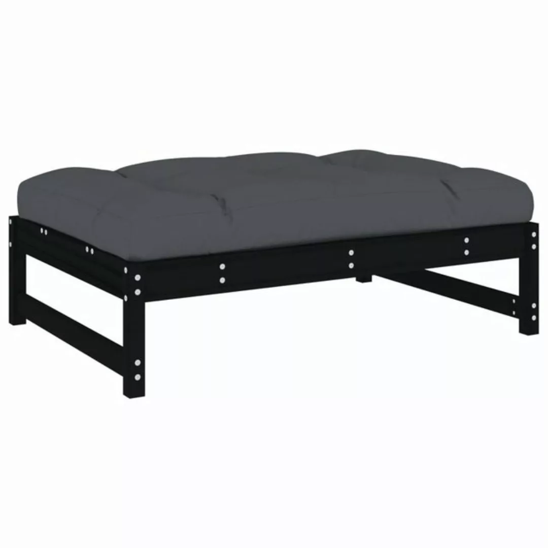 vidaXL Loungesofa Gartenhocker Schwarz 120x80 cm Massivholz Kiefer, 1 Teile günstig online kaufen