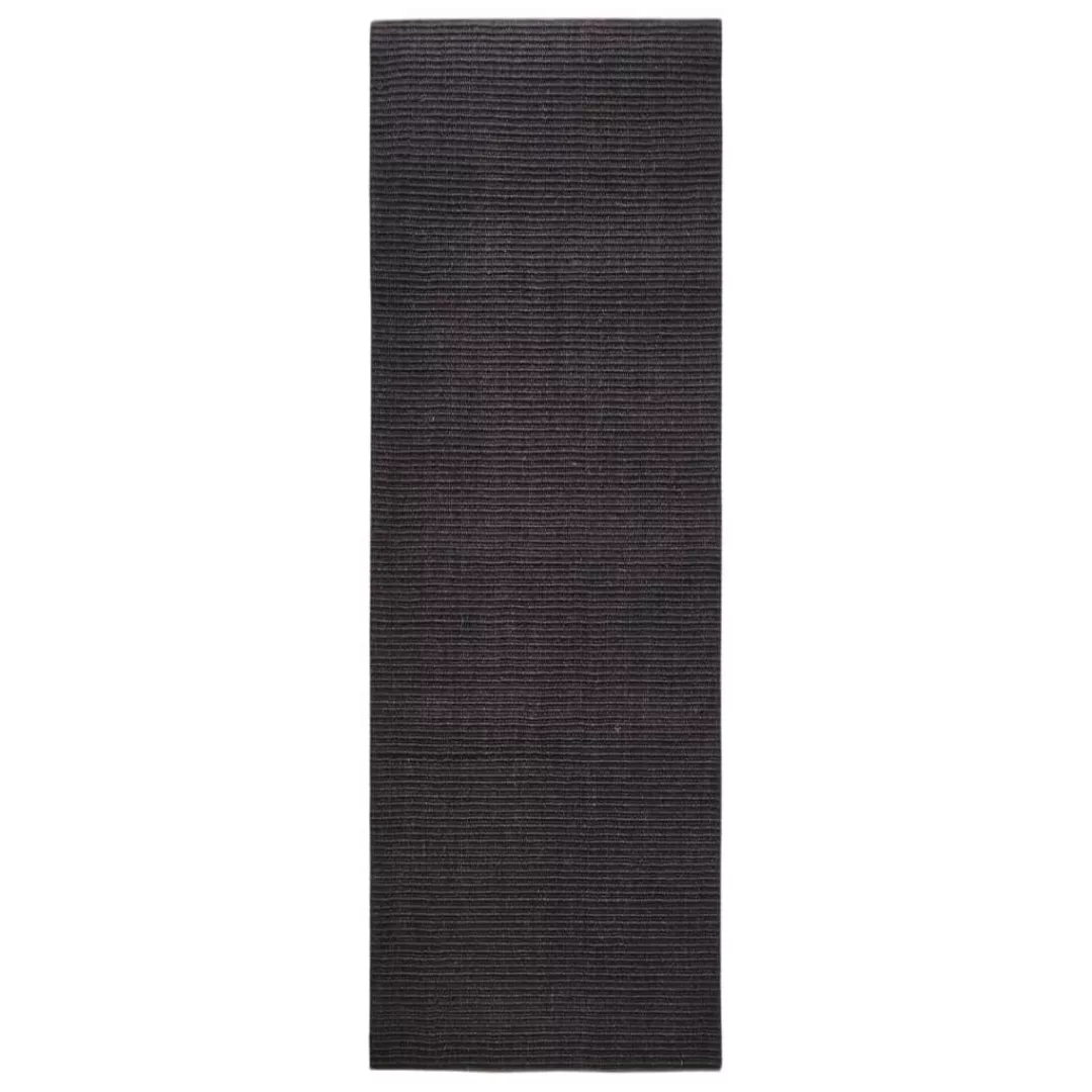 Vidaxl Teppich Natur Sisal 100x300 Cm Schwarz günstig online kaufen