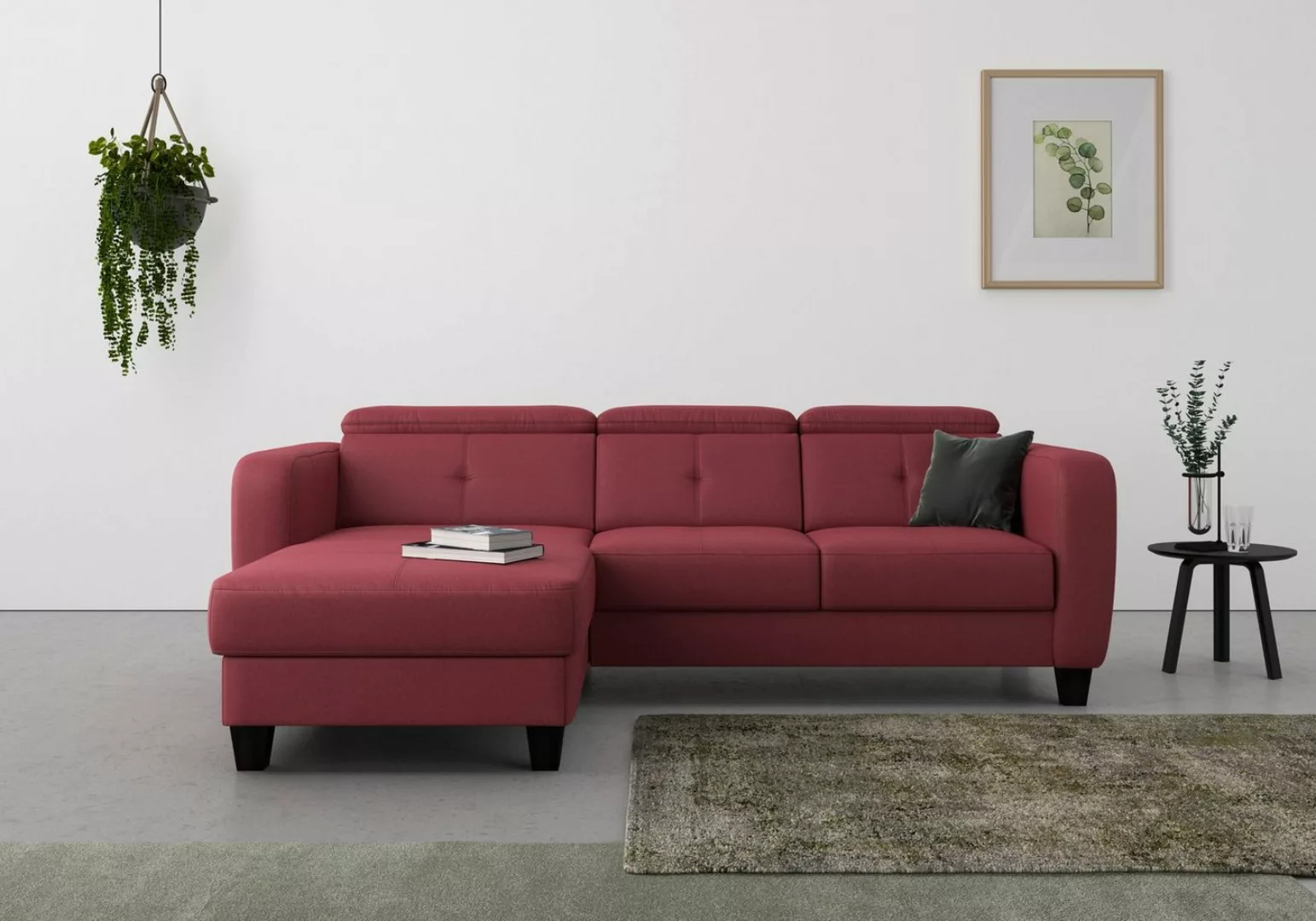 sit&more Ecksofa Belluci L-Form, inklusive Federkern, wahlweise mit Bettfun günstig online kaufen