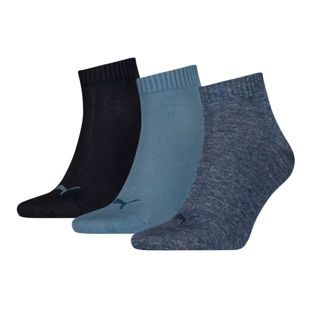 PUMA Unisex Socken, 3er Pack - Quarter, Sneaker Dunkelblau/Blau/Hellblau 39 günstig online kaufen