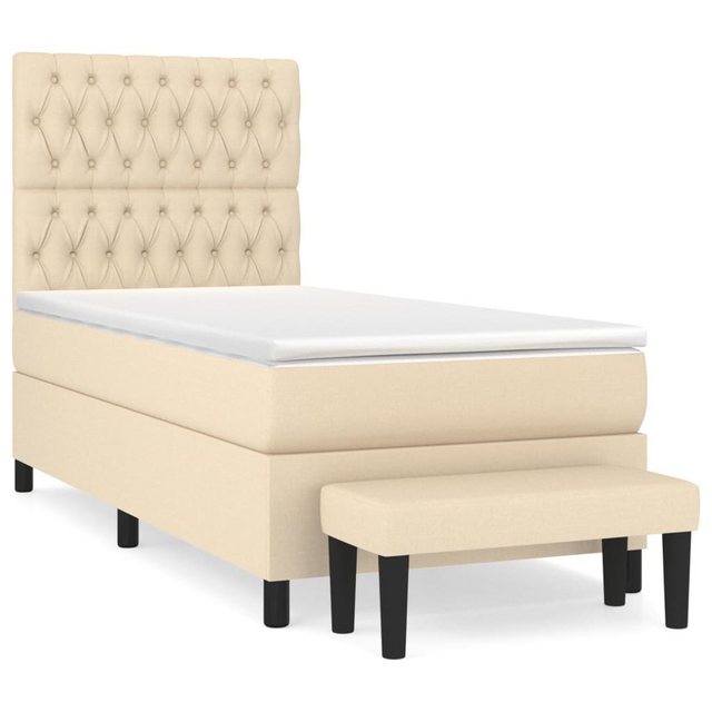 vidaXL Boxspringbett Boxspringbett mit Matratze und Fusshocker Stoff (90 x günstig online kaufen