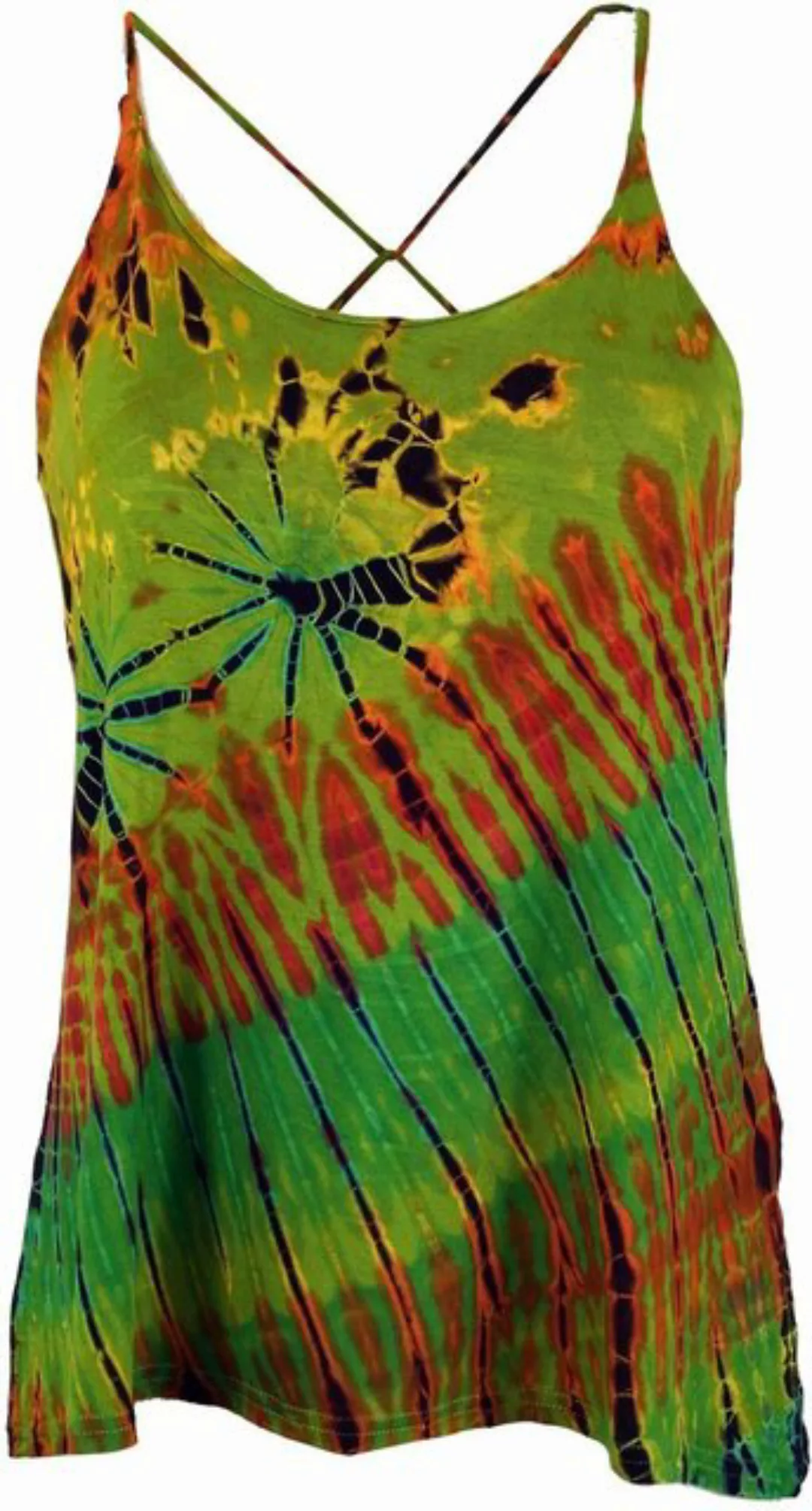 Guru-Shop T-Shirt Batik Hippie Top - grün Hippie, alternative Bekleidung, F günstig online kaufen