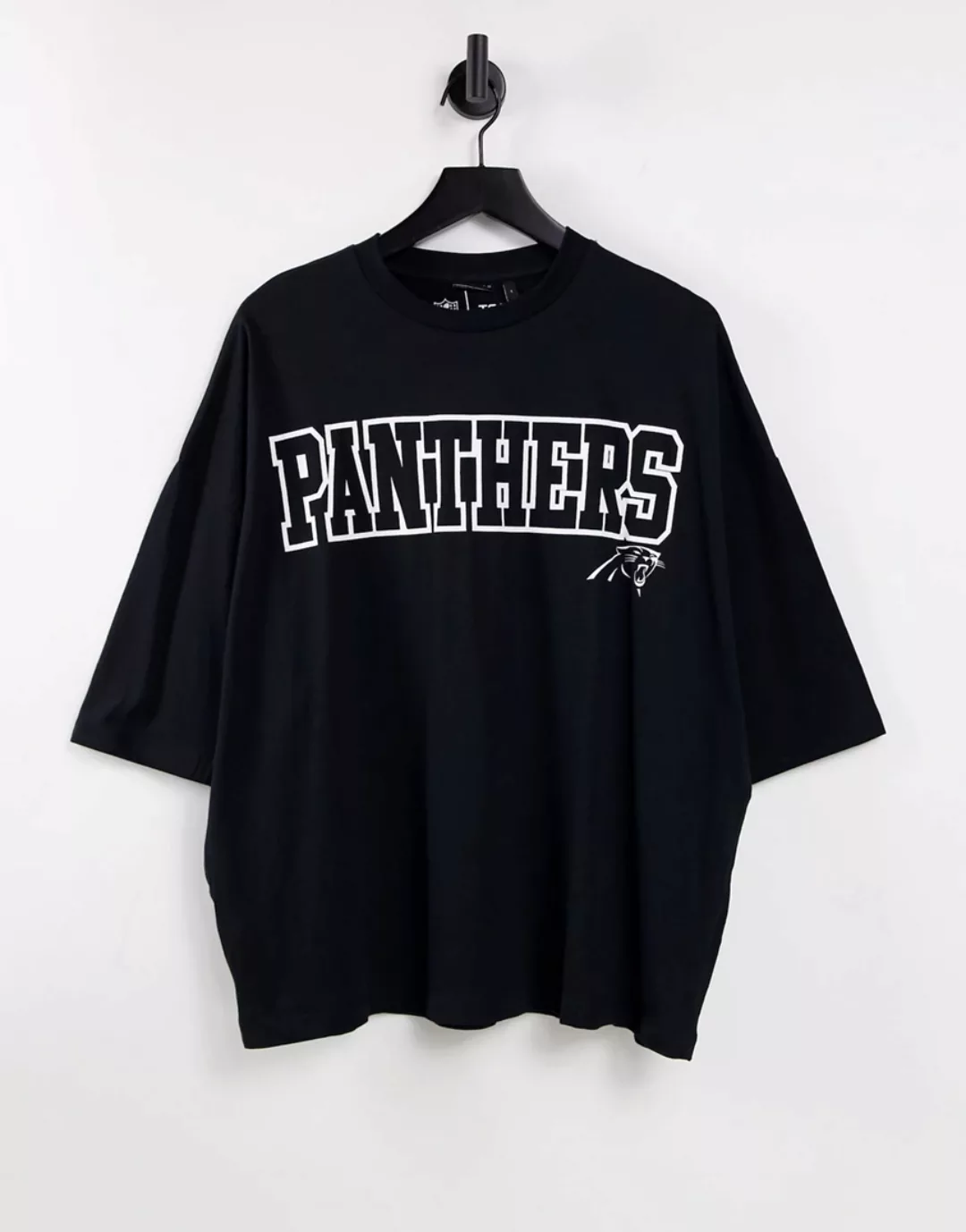 ASOS DESIGN – NFL Panther – Oversize-T-Shirt mit beidseitigem Print-Schwarz günstig online kaufen