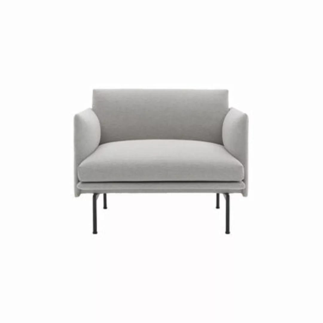 Gepolsterter Sessel Outline textil grau - Muuto - Grau günstig online kaufen