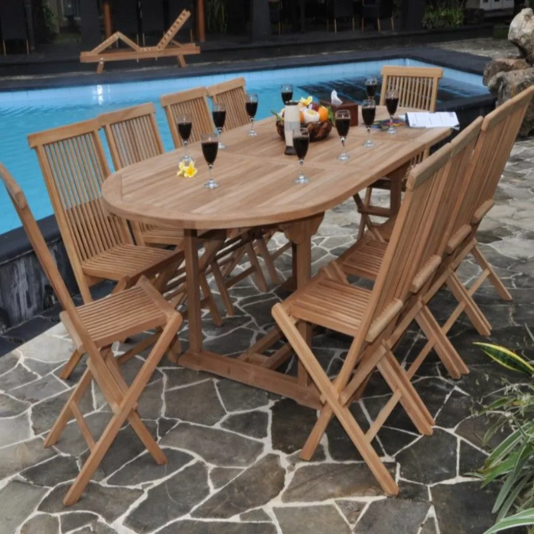 Gartenmöbel Set 8 Klappstühle Alessandria + Ausziehtisch Parma günstig online kaufen