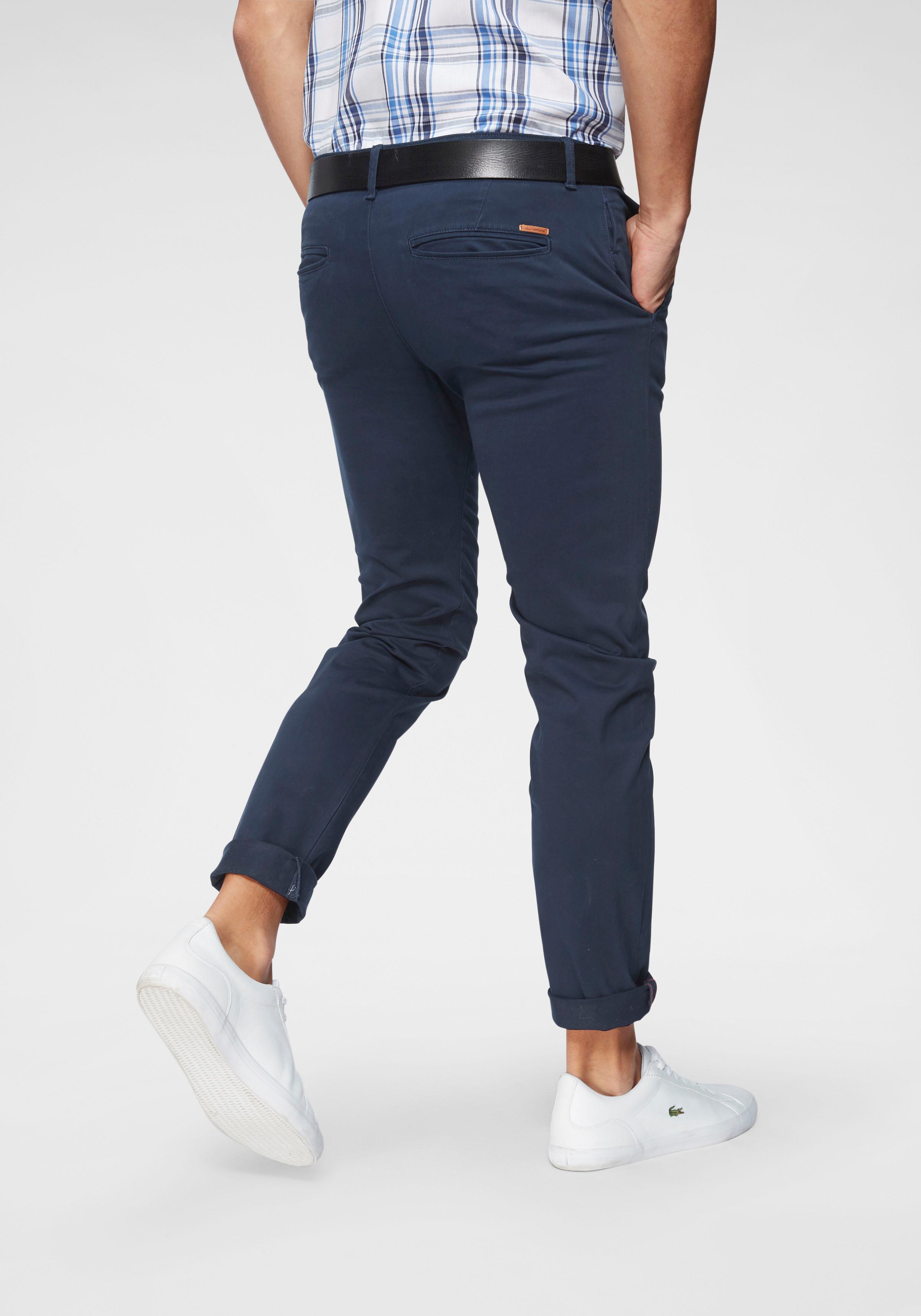 Jack & Jones Herren Chino Hose JJIMARCO JJBOWIE SA - Slim Fit - Blau - Grün günstig online kaufen