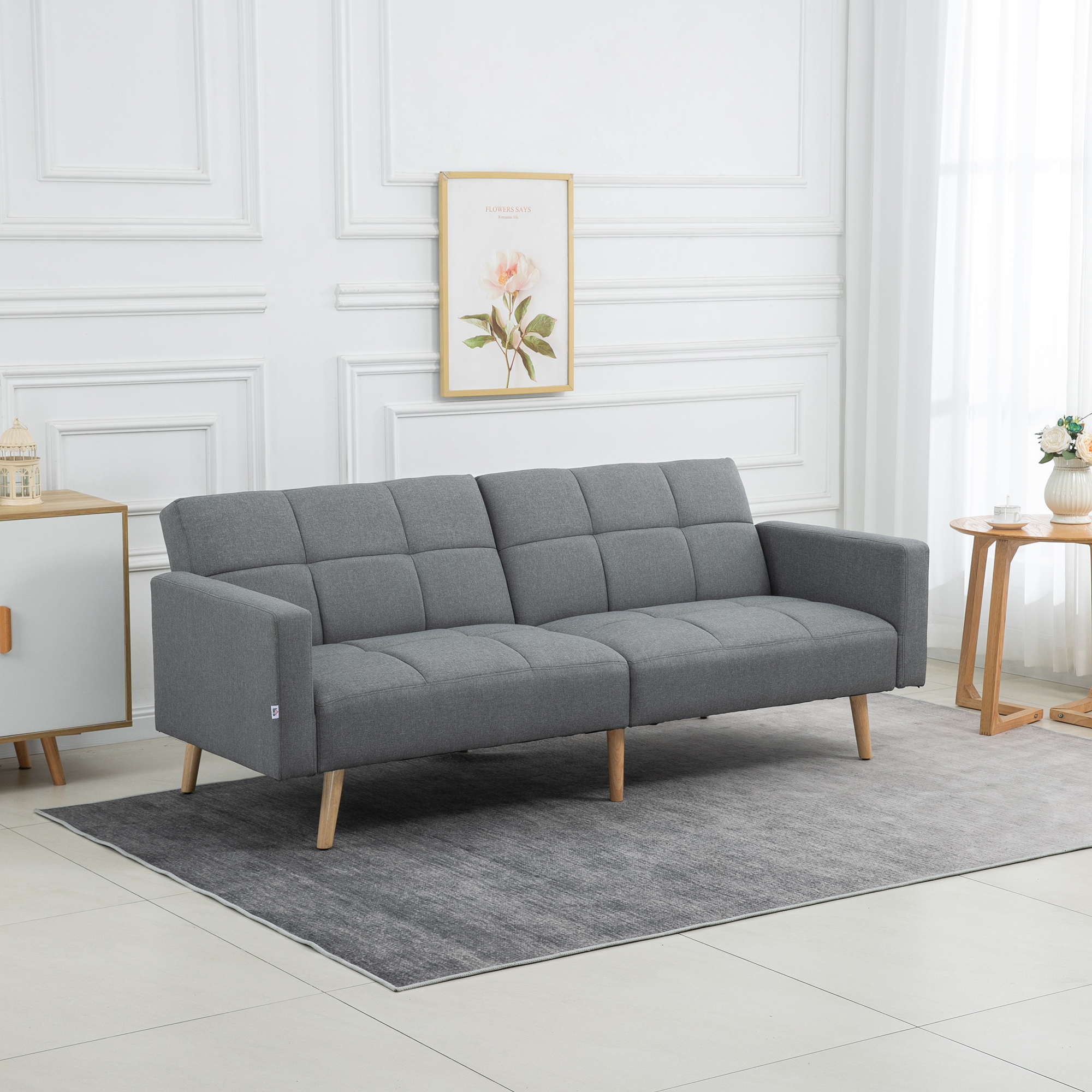 HOMCOM 2 in 1 Schlafsofa 205 x 88 cm Sofa mit Bettfunktion, Couch mit Sitzk günstig online kaufen