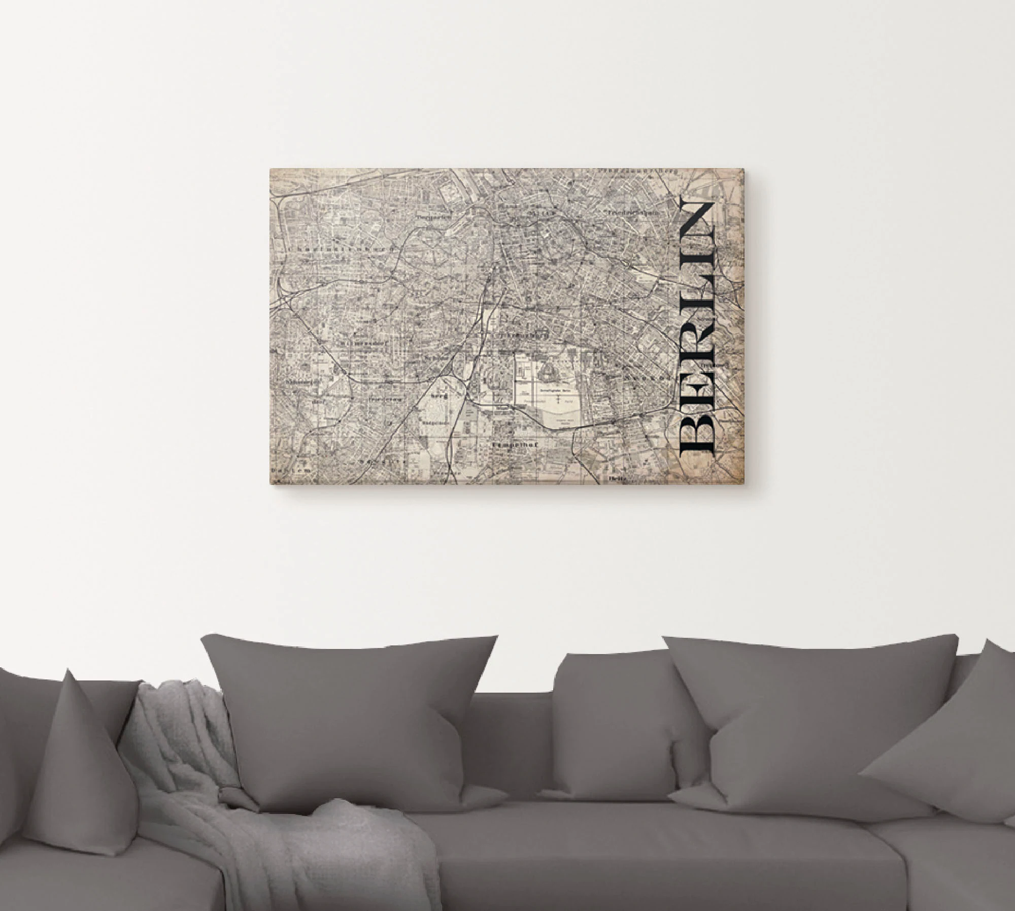 Artland Wandbild "Berlin Karte Straßen Karte Grunge", Deutschland, (1 St.), günstig online kaufen
