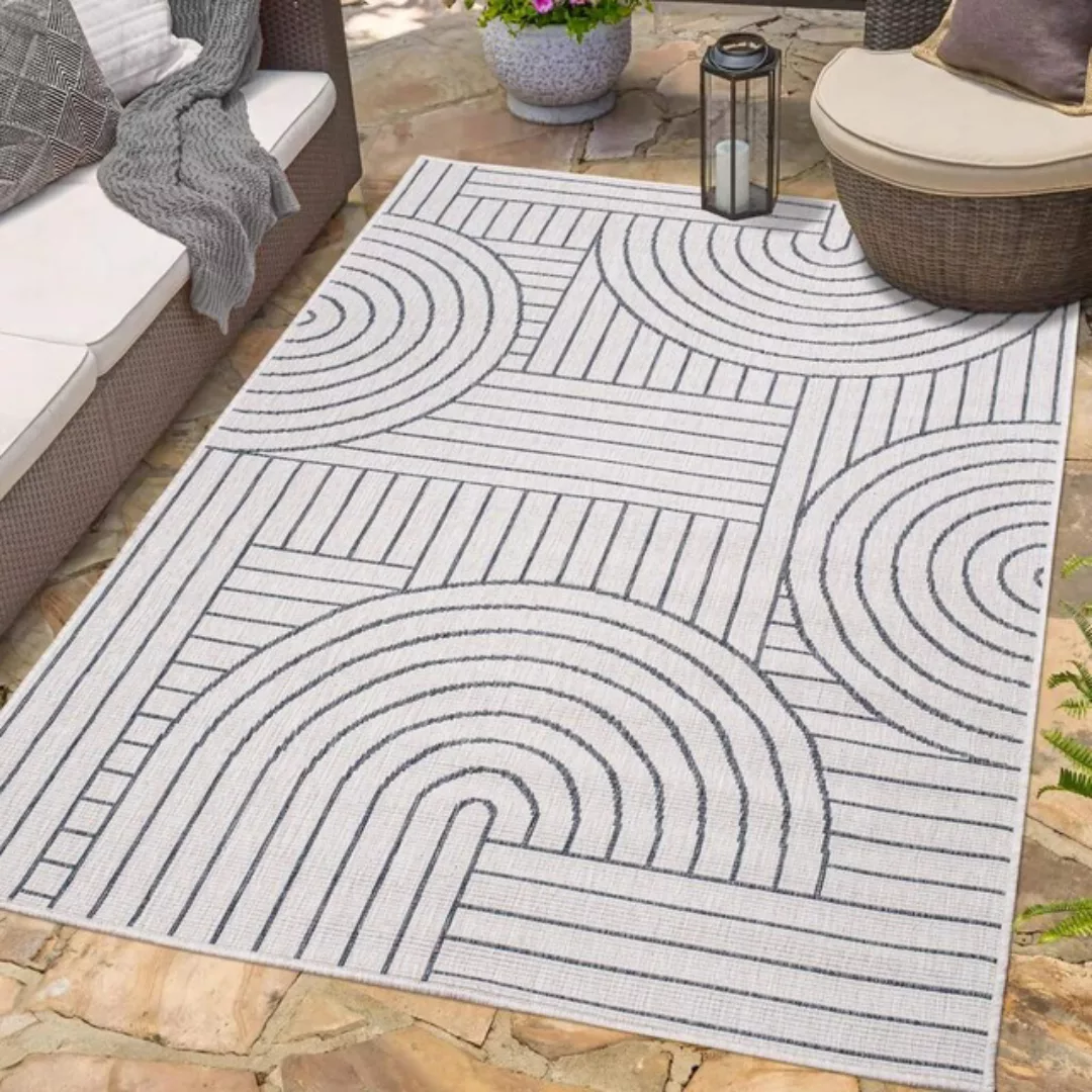 Carpet City Outdoorteppich »DUO RUG 5842«, rechteckig, 5 mm Höhe, Wendetepp günstig online kaufen