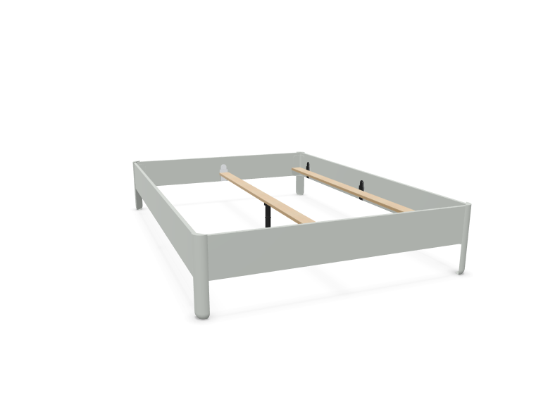 NAIT Doppelbett farbig lackiert Lichtergrau 140 x 200cm Ohne Kopfteil günstig online kaufen