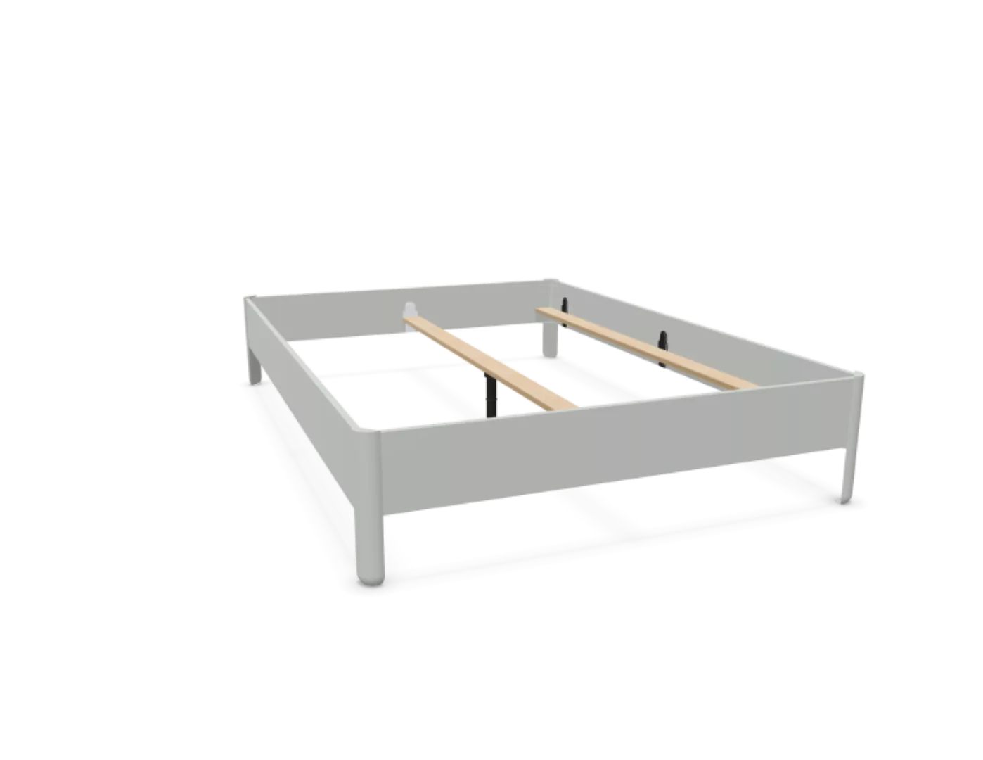 NAIT Doppelbett farbig lackiert Lichtergrau 140 x 200cm Ohne Kopfteil günstig online kaufen