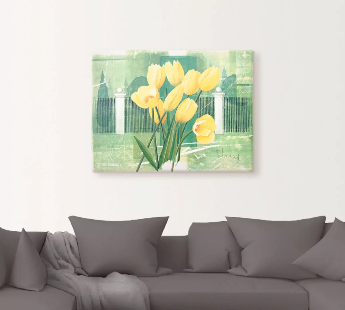 Artland Leinwandbild "Tulpen im Schlosspark", Blumen, (1 St.), auf Keilrahm günstig online kaufen