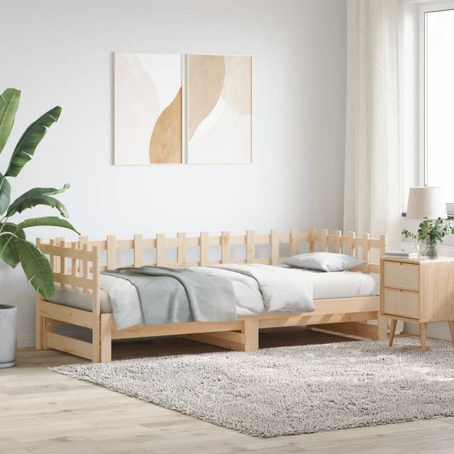 vidaXL Gästebett Gästebett Tagesbett Ausziehbar 2x90x190 cm Massivholz Kief günstig online kaufen