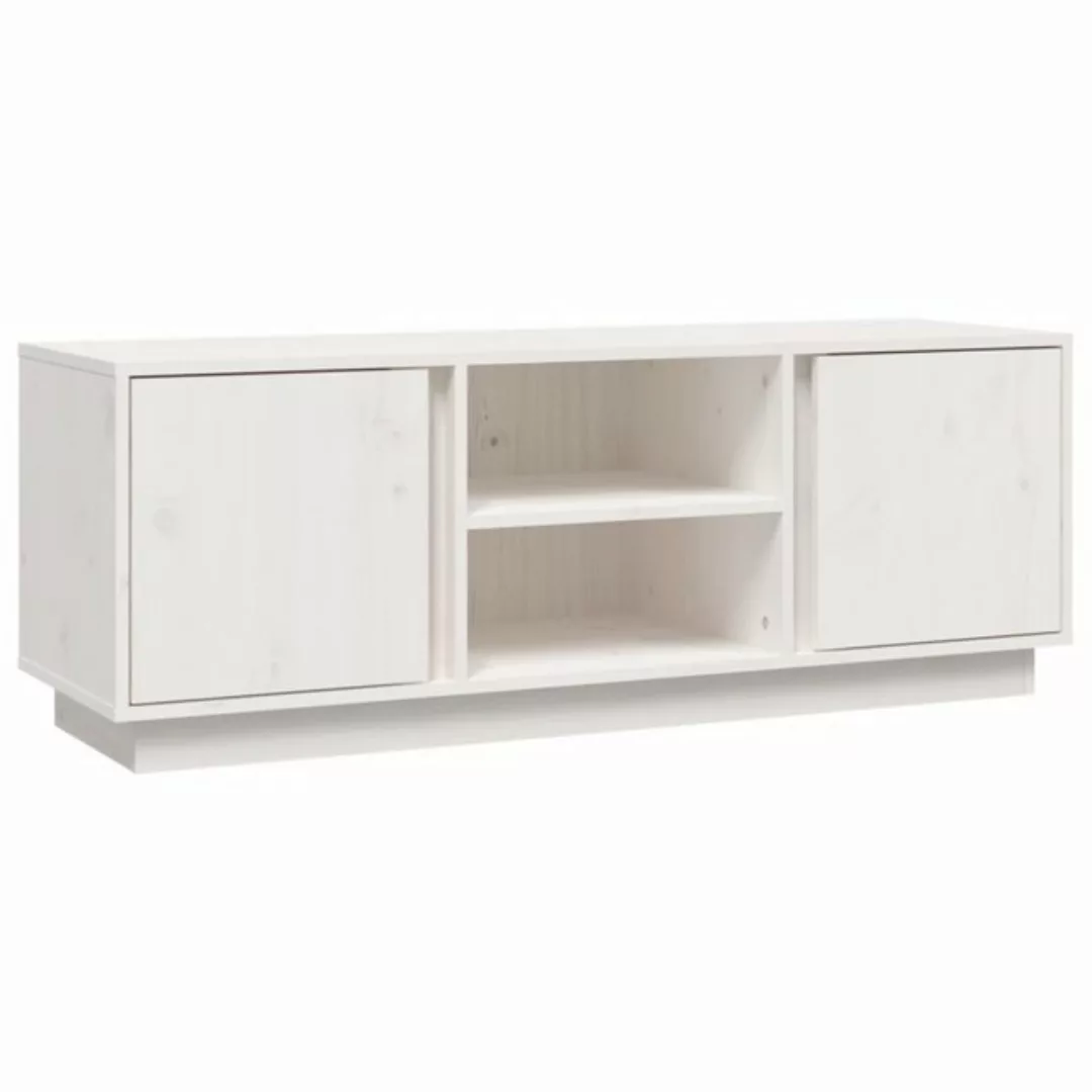 vidaXL TV-Schrank TV-Schrank Weiß 110x35x40,5 cm Massivholz Kiefer Lowboard günstig online kaufen