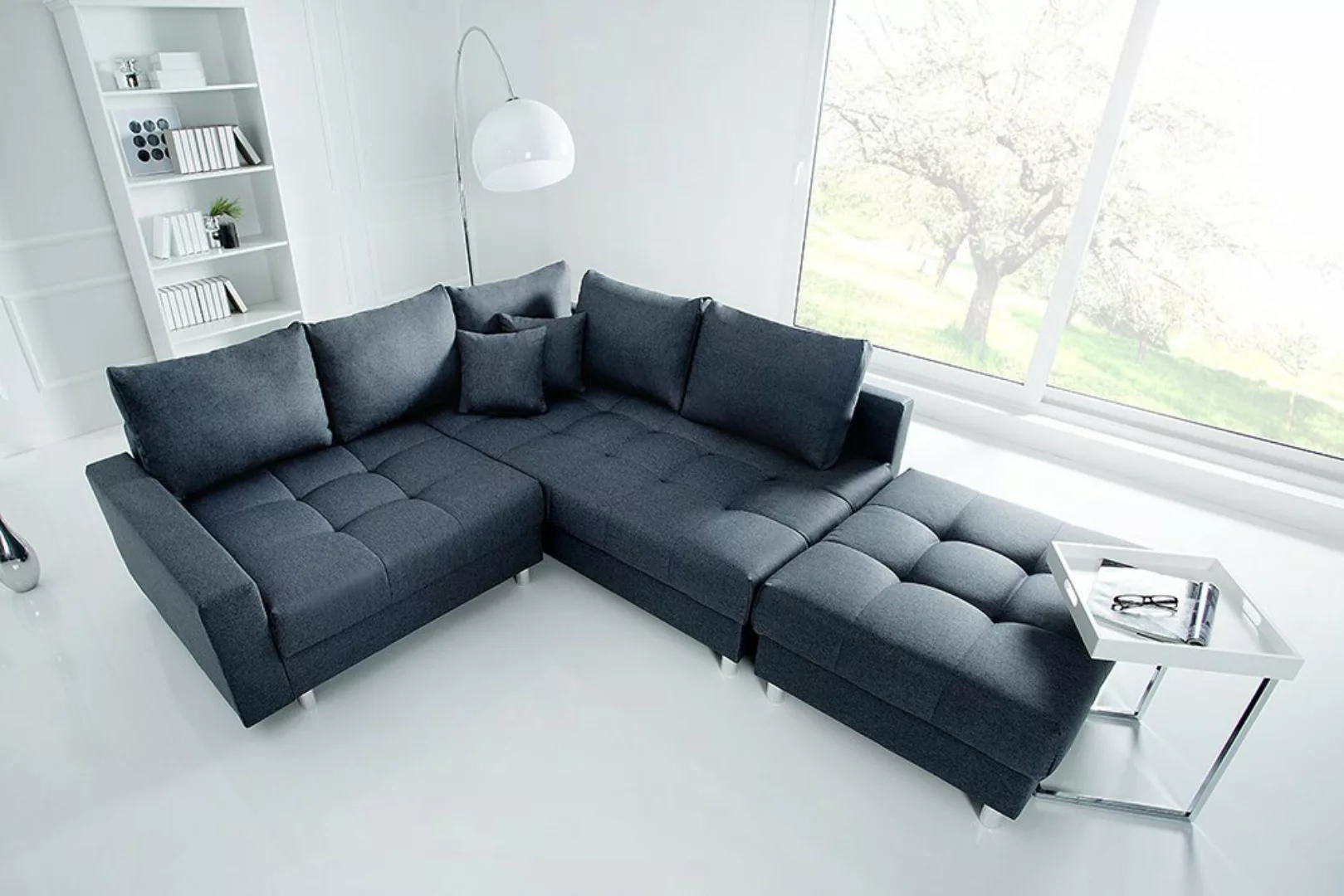 riess-ambiente Ecksofa KENT 220cm anthrazit, Set 2 Teile, Wohnzimmer · Couc günstig online kaufen