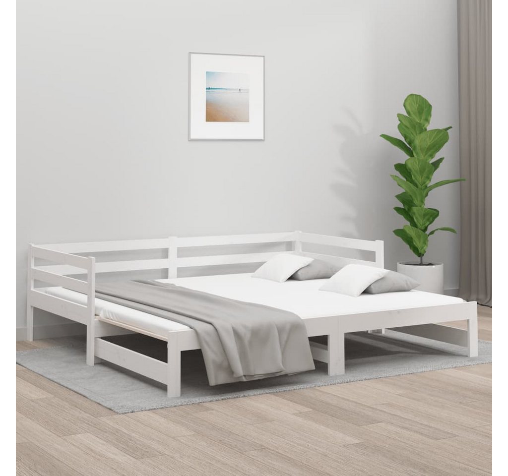 vidaXL Gästebett Gästebett Tagesbett Ausziehbar Weiß 90x190 cm Massivholz K günstig online kaufen