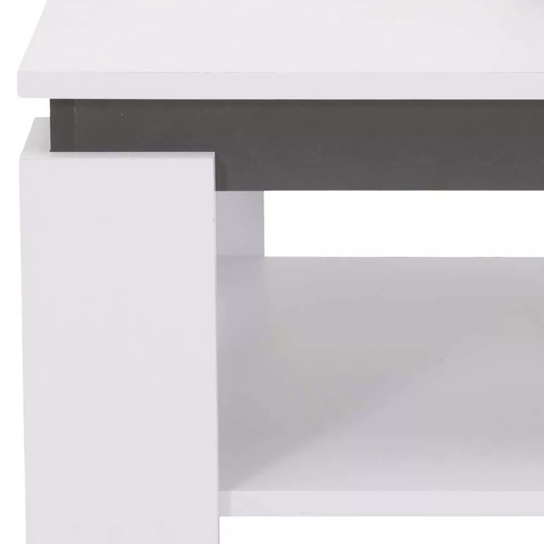 Wohnzimmer Tisch in Weiß und Anthrazit quadratischer Tischplatte günstig online kaufen