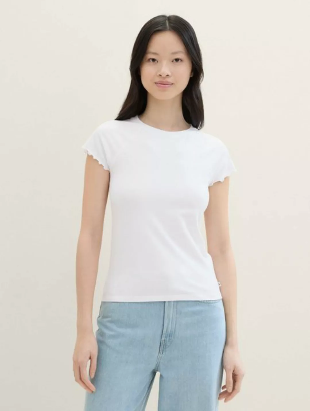 TOM TAILOR Denim Langarmshirt T-Shirt mit Ärmeldetails günstig online kaufen