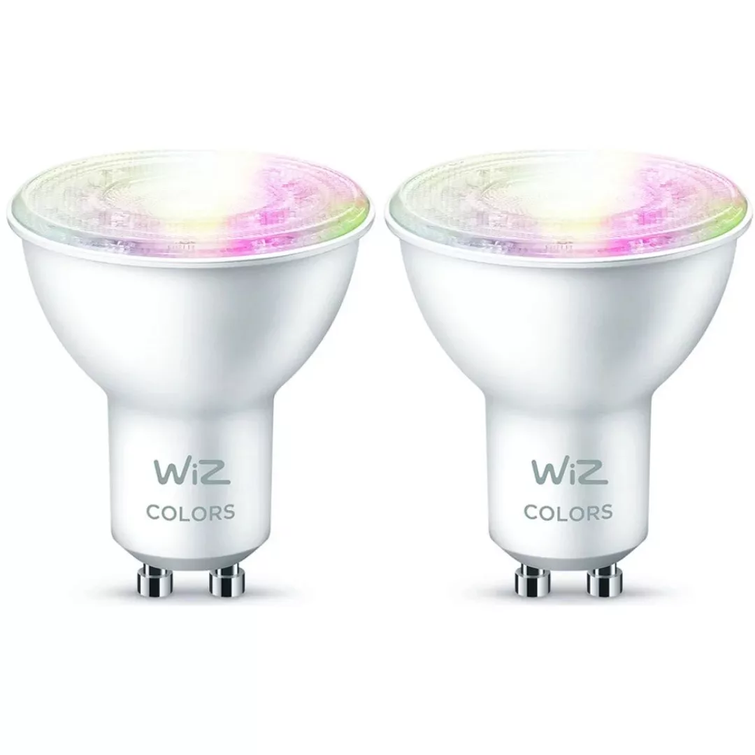 WiZ LED Smart Leuchtmittel RGBW in Weiß GU10 4,7W 400lm 2er-Pack günstig online kaufen