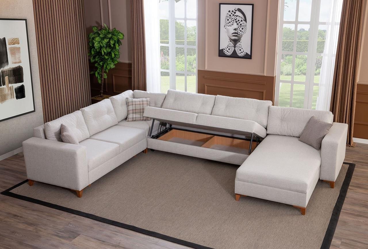 Xlmoebel Ecksofa Neues luxuriöses Stoffsofa in U-Form für das Wohnzimmer in günstig online kaufen