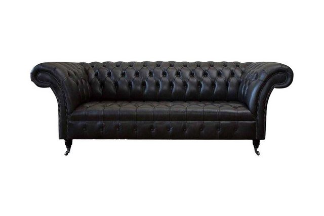 JVmoebel Sofa Luxus Schwarzes Chesterfield Sofa Moderner Dreisitzer Polster günstig online kaufen