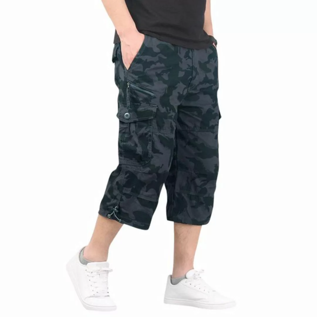 Allthemen Caprihose Herren 3/4 Cargo Shorts mit Gummiband günstig online kaufen