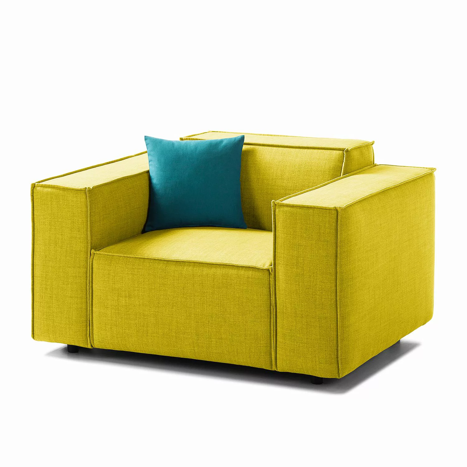 home24 Sessel Kinx Grau-Braun Webstoff 120x72x96 cm (BxHxT) günstig online kaufen
