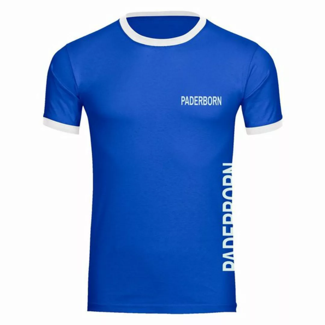 multifanshop T-Shirt Kontrast Paderborn - Brust & Seite - Männer günstig online kaufen
