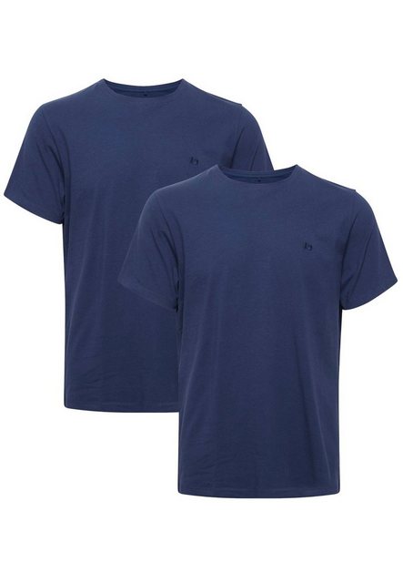 Blend T-Shirt Rundhals T-Shirt 2-er Stück Pack Basic Shirt 4817 in Blau-2 günstig online kaufen