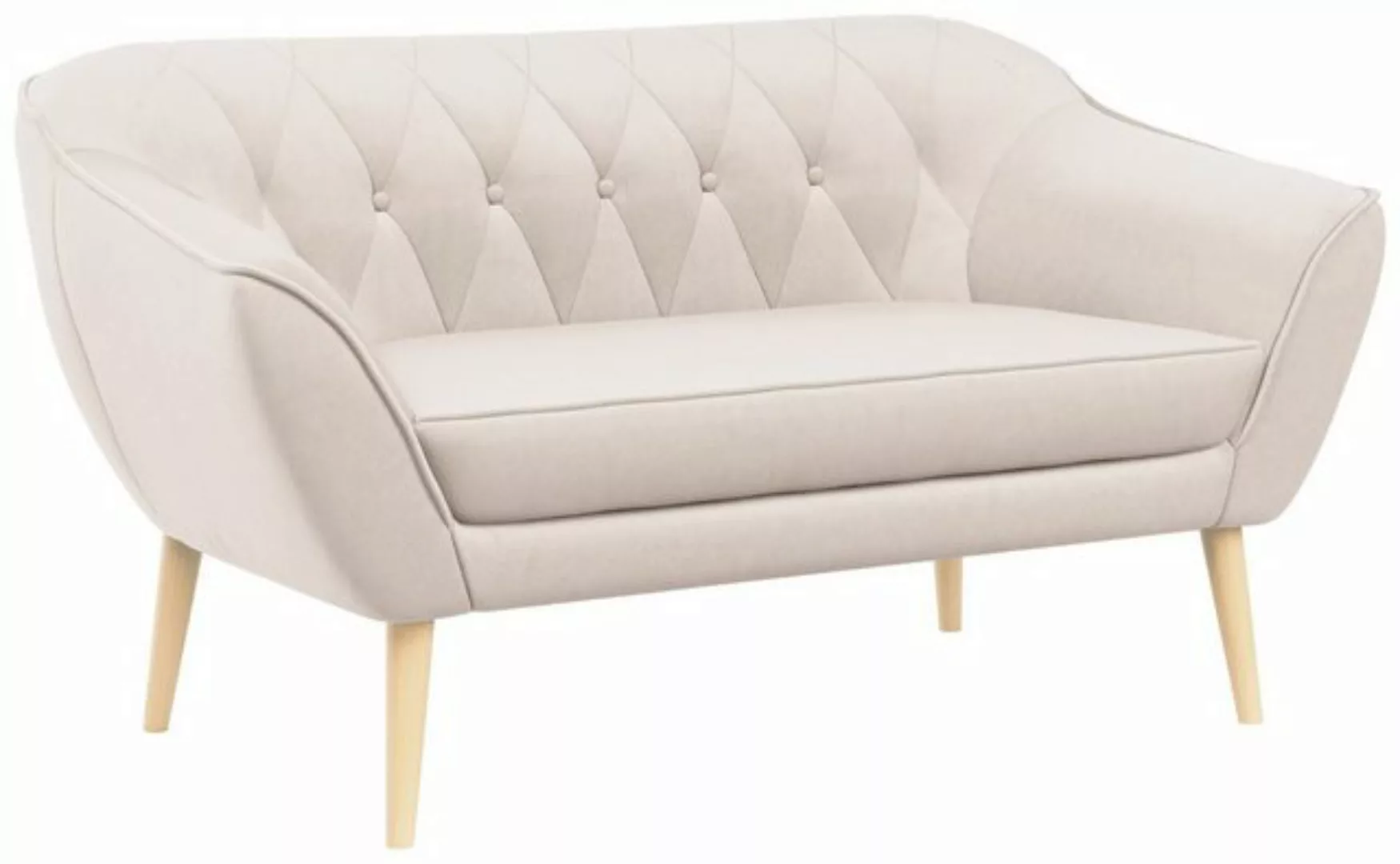 MKS MÖBEL Sofa PIRS-2 Sitzer, Skandinavischer Stil, Gesteppte Polsterung, H günstig online kaufen