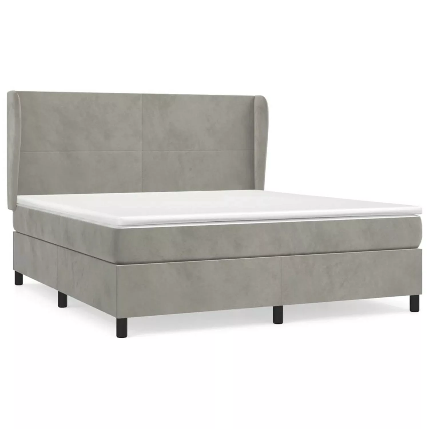 vidaXL Boxspringbett Boxspringbett mit Matratze Dunkelgrau 180x200 cm Samt günstig online kaufen