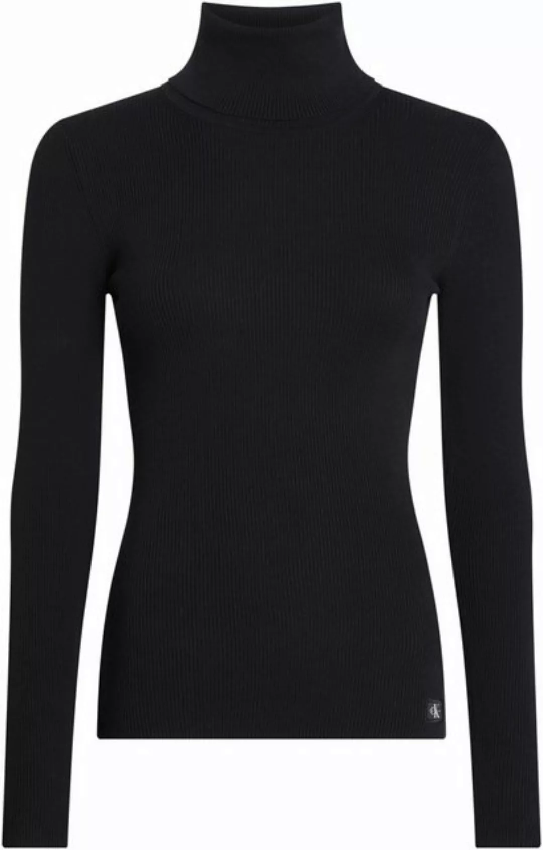 Calvin Klein Jeans Rollkragenpullover WOVEN LABEL ROLL NECK SWEATER mit Log günstig online kaufen