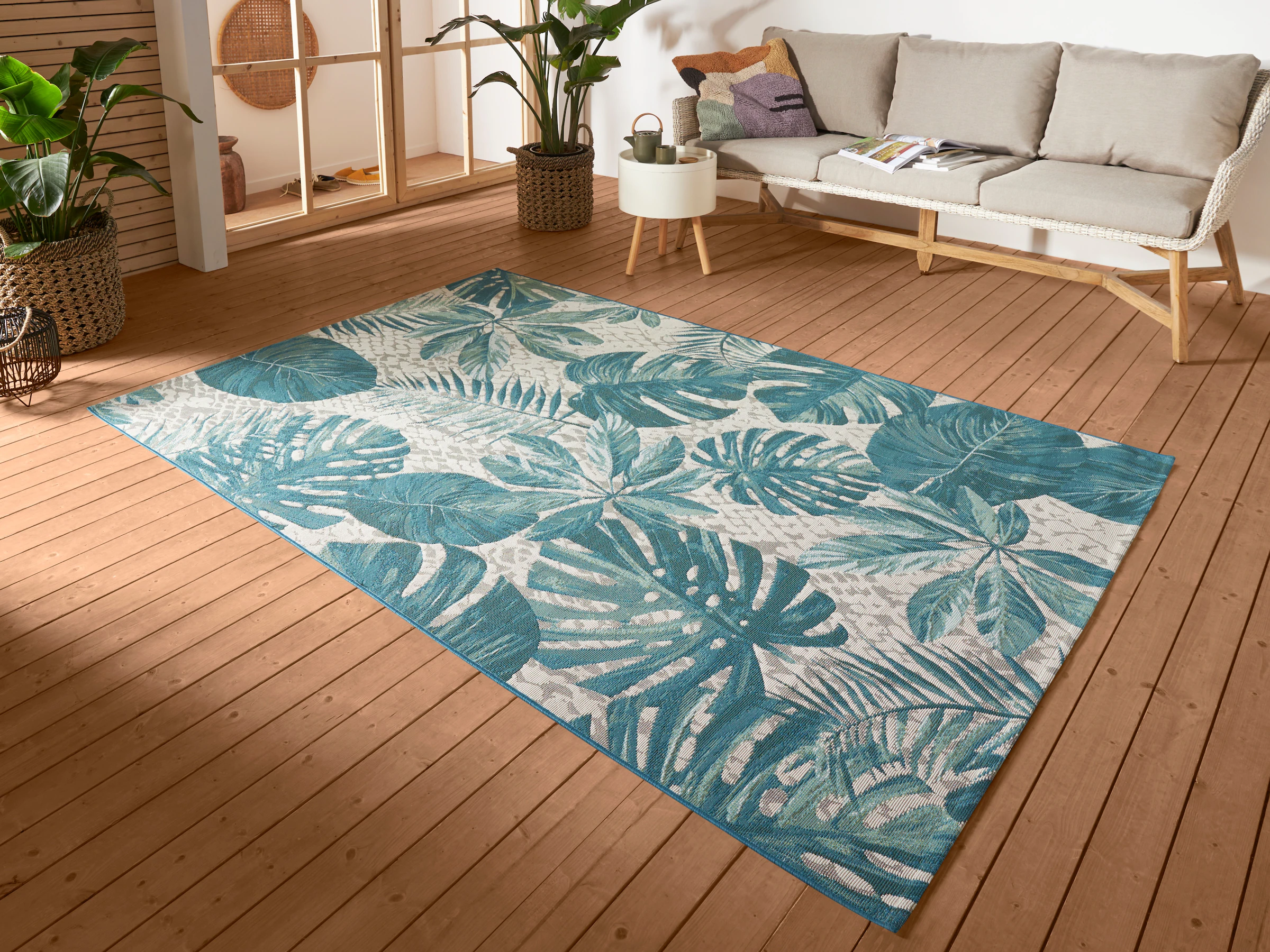 HANSE Home Outdoorteppich »Tropical Leaves«, rechteckig, 3 mm Höhe, In-& Ou günstig online kaufen