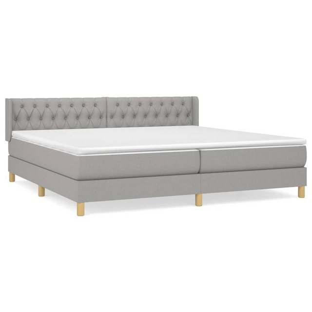 vidaXL Boxspringbett Boxspringbett mit Matratze Hellgrau 200x200 cm Stoff B günstig online kaufen